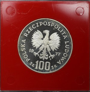 People's Republic of Poland, 100 zlotys 1977, sample SILVER - Environmental Protection, Birch.