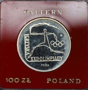 People's Republic of Poland, 100 gold 1980, sample SILVER - Games of the XXII Olympiad