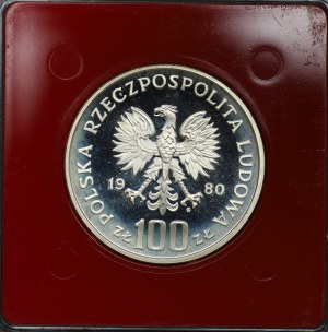 People's Republic of Poland, 100 gold 1980, sample SILVER - Games of the XXII Olympiad