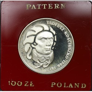 PRL, 100 złotych 1976, próba SREBRO - Tadeusz Kościuszko