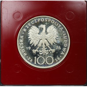 PRL, 100 złotych 1976, próba SREBRO - Tadeusz Kościuszko