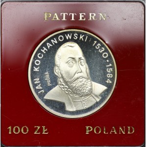 PRL, 100 złotych 1988, próba SREBRO - Jan Kochanowski