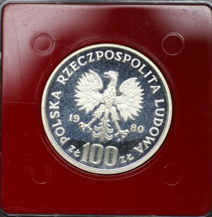 People's Republic of Poland, 100 gold 1988, sample SILVER - Jan Kochanowski