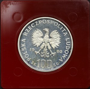 People's Republic of Poland, 100 gold 1980, sample SILVER - Games of the XXII Olympiad