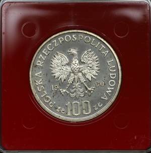 People's Republic of Poland, 100 gold 1980, sample SILVER - Environmental Protection, Grouse.