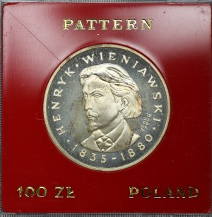 People's Republic of Poland, 100 gold 1979, sample SILVER - Henryk Wieniawski