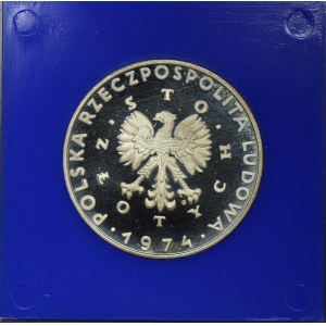PRL, 100 złotych 1974, próba SREBRO - Skłodowska-Curie