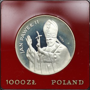 People's Republic of Poland, 1000 gold 1982, sample SILVER - John Paul II
