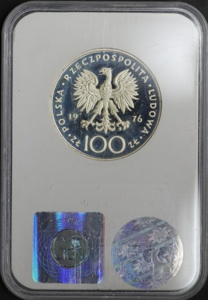 People's Republic of Poland, 100 zloty 1976, sample SILVER - Kazimierz Pulaski