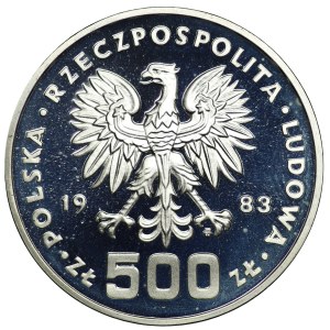 PRL, 500 złotych 1984, próba SREBRO - XIV Zimowe Igrzyska Olimpijskie Sarajewo