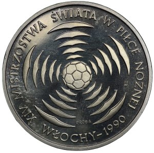 People's Republic of Poland, 200 gold 1988, MIEDZIONIKIEL sample - World Cup - Italy 1990