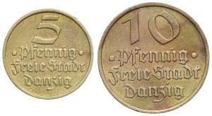 Free City of Danzig, 5 and 10 fenig 1932 - set of 2 pieces