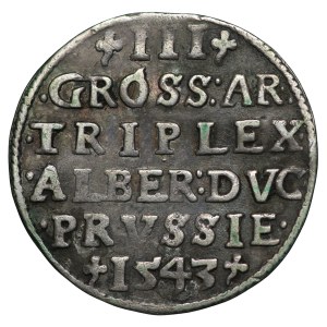 Prusy Książęce, Albrecht Hohenzollern, Trojak 1543, Królewiec