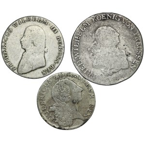Niemcy, Prusy, 4 grosze 1704 A | 1/12 talara 1766 | 1/3 talara 1791 A - zestaw 3 sztuk