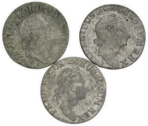 Germany, Prussia, Frederick II, 3 krajcars - set of 3 pieces