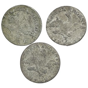 Niemcy, Prusy, Fryderyk II, 3 krajcary - zesatw 3 sztuk