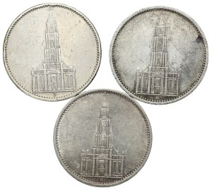 Germany, Third Reich, 5 marks 1934 - set of 3 pieces