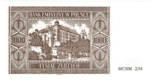 1000 Gold 1941, Krakowiak - MCSM 234 - Item from the private collection of Mr. Czeslaw Miłczak, illustrated in the catalog by him