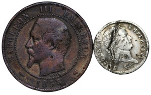 France, 10 centimes 1855 | 1/2 franc 1810