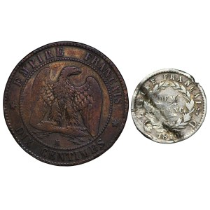 Francja, 10 centimes 1855 | 1/2 franc 1810