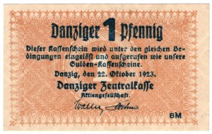 Gdansk, 1 fenig 1923, October