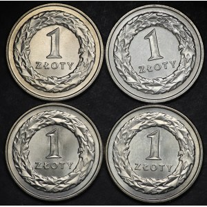 III RP, 1 złoty 1992 - zestaw 4 sztuk