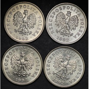 III RP, 1 złoty 1992 - zestaw 4 sztuk