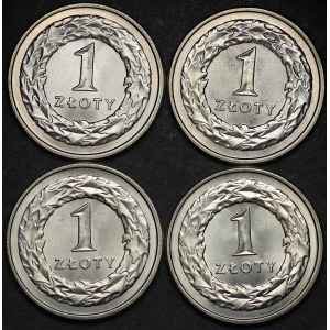 III RP, 1 złoty 1992 - zestaw 4 sztuk