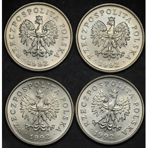 III RP, 1 złoty 1992 - zestaw 4 sztuk