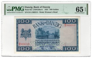 Danzig, 100 guilders 1931 D/A - PMG 65 EPQ