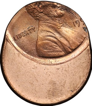 USA, 1 cent 199?, interesting mint destruction