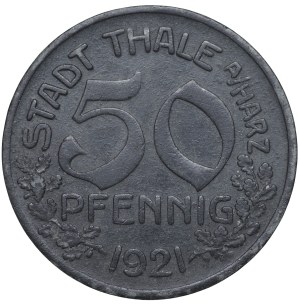 Germany, Saxony, Thale, 50 fenig 1921