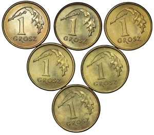 Third Republic, 1 penny - set of 17 pieces