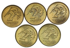 Third Republic, 2 pennies - set of 15 pieces
