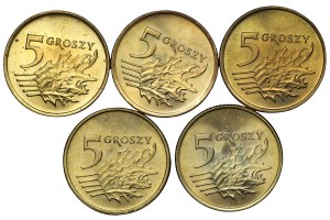 Third Republic, 5 pennies - set of 15 pieces