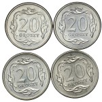 III RP, 20 groszy - zestaw 16 sztuk
