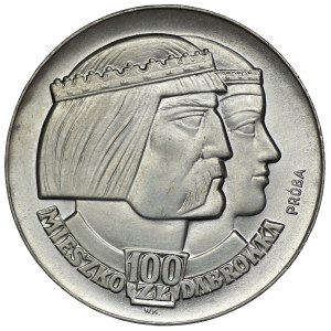PRL, 100 złotych 1966, próba SREBRO - Mieszko i Dąbrówka