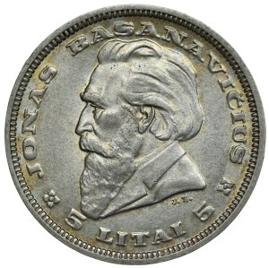 Lithuania, Republic, 5 Litai Kaunas 1936
