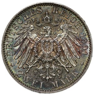 Germany, Saxony, Albert, 2 marks 1901 E, Muldenhütten