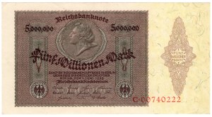 Germany, Weimar Republic, 5,000,000 marks 1923