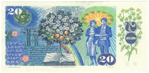 Slovakia, 20 crowns 1988 - with stamp