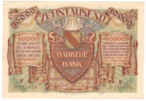 Germany, Weimar Republic, Baden, 10000 marks 1923, series F