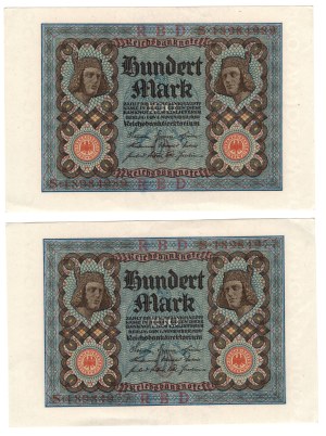 Germany, 100 marks 1920 - set of 2 pieces