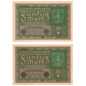 Niemcy, 50 marek 1919 - zestaw 2 sztuk