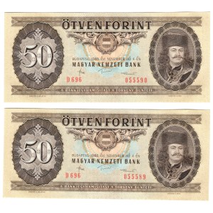 Węgry, 50 forint 1986 - zestaw 2 sztuk