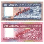 Eswatini, 1,2,5,10,20 Emalangeni, SPECIMEN - zestaw 5 sztuk