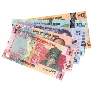 Sierra Leone, 1,2,5,10,20 leones - zestaw 5 sztuk