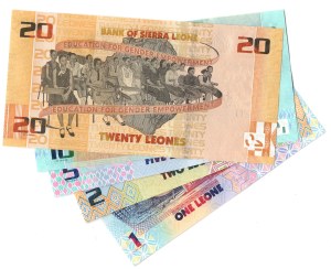 Sierra Leone, 1,2,5,10,20 leones - set of 5 pieces