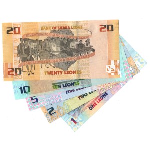 Sierra Leone, 1,2,5,10,20 leones - zestaw 5 sztuk