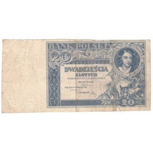 20 złotych 1931, destrukt bez serii i numeratora